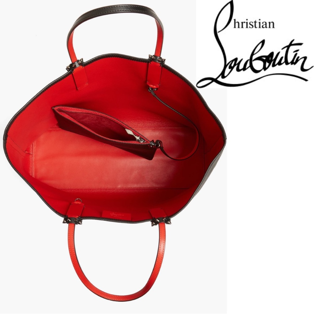 NWT Christian Louboutin Cabata Calfskin Leather Tote Bag with Removable Clotch - Picture 5 of 9